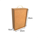 Caixa mdf estojo alça sisal para 1 vinho e 1 taça CX005-21 - Tamaho 10L x20C x 35A cm