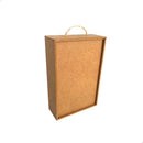 Caixa mdf estojo alça sisal para 1 vinho e 1 taça CX005-21 - Tamaho 10L x20C x 35A cm