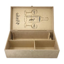 Caixa mdf tampa trabalhada para 1 vinho e 2 taças cod:CX005-10 - Tamaho 39,5L x22C x 13A cm