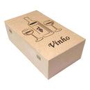 Caixa mdf tampa trabalhada para 1 vinho e 2 taças cod:CX005-10 - Tamaho 39,5L x22C x 13A cm
