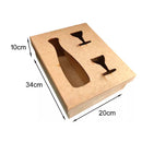 Caixa mdf tampa trabalhada para 1 vinho e 2 taças cod:CX005-11 - Tamaho 34L x20C x 10A cm