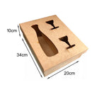 Caixa mdf tampa trabalhada para 1 vinho e 2 taças cod:CX005-11 - Tamaho 34L x20C x 10A cm