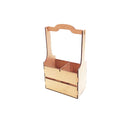 Cesta mdf para 1 mini vinho e 1 taça CX005-18 - Tamaho 15,5L x8,5C x 28A cm