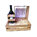 Cesta mdf para 1 vinho e 2 taças cod:CX005-16 - Tamaho 26L x23C x 28A cm