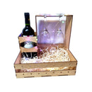 Cesta mdf para 1 vinho e 2 taças cod:CX005-16 - Tamaho 26L x23C x 28A cm