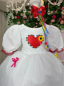 Vestido Junino Banana Club Luxo Arraial dos Apaixonados Noiva/Noivinha