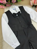 Conjunto Meninos Kanga Social Preto Colete
