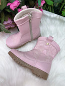 Bota/ Coturno Flor Di Mila Boiadeira Texana Liz Rosa Bebe