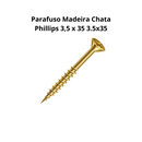 500 peças Parafuso Madeira Chata Phillips 3,5 x 35 3.5x35