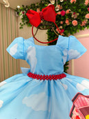 Vestido Infantil Temáticos da Gigi Galinha Pintadinha Azul Modelo 2