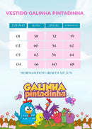 Vestido Infantil Temáticos da Gigi Galinha Pintadinha Azul Modelo 2