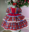 Vestido Bella Child Junino Caipira Luxo Maça do Amor