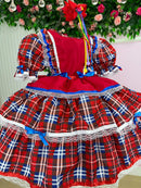 Vestido Bella Child Junino Caipira Luxo Maça do Amor