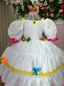 Vestido Junino Banana Club Luxo Noiva/Noivinha Branco