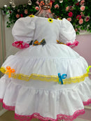 Vestido Junino Banana Club Luxo Noiva/Noivinha Branco