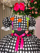 Vestido Marie Junino Luxo Arraia do Amor Preto