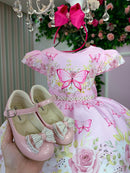 Vestido Marie Jardim Encantado Borboleta Rosa