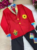 Conjunto Junino Princesa Belli Seu Zéca Terno Vermelho
