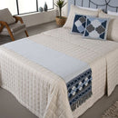 Kit Peseira de Cama Grécia 5 Peças King 60% Algodão / 40% Poliéster Jacquard com Franja Acompanha Almofadas Cheias