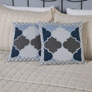 Kit Peseira de Cama Grécia 5 Peças King 60% Algodão / 40% Poliéster Jacquard com Franja Acompanha Almofadas Cheias