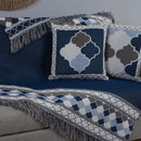 Kit Xale para Sofá Grécia 5 Peças 1,35m x 1,35m 60% Algodão / 40% Poliéster Jacquard com Franja Acompanha Almofadas Chei