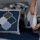 Kit Xale para Sofá Grécia 5 Peças 1,35m x 1,35m 60% Algodão / 40% Poliéster Jacquard com Franja Acompanha Almofadas Chei