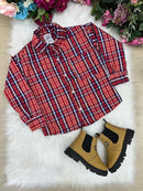 Camisa Xadrez Junina Moises Vermelho