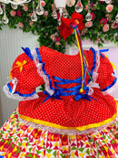 Vestido Bella Child Junino Forró Junino Vermelho
