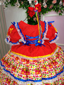 Vestido Bella Child Junino Forró Junino Vermelho