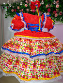 Vestido Bella Child Junino Forró Junino Vermelho