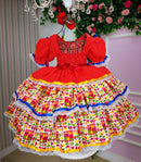 Vestido Bella Child Junino Forró Junino Vermelho