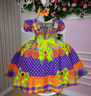 Vestido Marie Junino Luxo Arraia do Coração Roxo