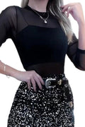 Body Feminino em Tule Manga Longa Ref. 1964