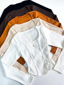 Cropped Feminino Manga Longa de Bico Naiara Ref.737