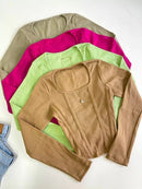 Cropped Feminino Manga Longa de Bico Naiara Ref.737