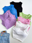 Cropped em Ribana Regata com Recorte Unilateral Janaiane Ref. 1108