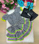 Conjunto Banana Club Junino Luxo Adulto Sofia Preto
