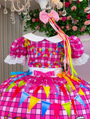 Vestido Junino Tematico Luxo Turma da Monica
