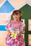 Vestido Junino Bell Luxo Arraia do Brilho Rosa Bebe