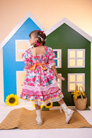 Vestido Junino Bell Luxo Arraia do Brilho Rosa Bebe