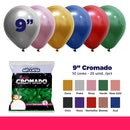 Balão Cromado 9" Diversas Cores  – 25 Unid – Art Latex