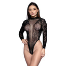 Body Manga Longa Preto com Strass- Yaffa Lingerie