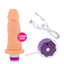 Pênis em CyberSkin® com 10 Modos de Vibração Recarregável  USB 14,5 x 4cm