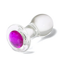 Plug Anal em Vidro com Pedra Colorida