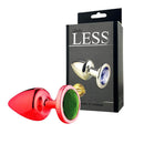 Plug Less em ABS Vermelho com  Pedra Ornamental - HARD