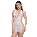 Vestido Branco Sensual detalhes em Strass - Yaffa Lingerie