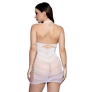 Vestido Branco Sensual detalhes em Strass - Yaffa Lingerie