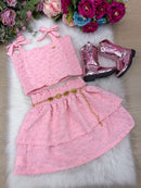 Conjunto Blogueirinha Clarissa Rosa Bebe