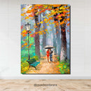 Placa Decorativa em MDF 21x30 | CASAL PASSEANDO NO OUTONO