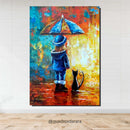 Placa Decorativa em MDF 21x30 | MENINA NA CHUVA